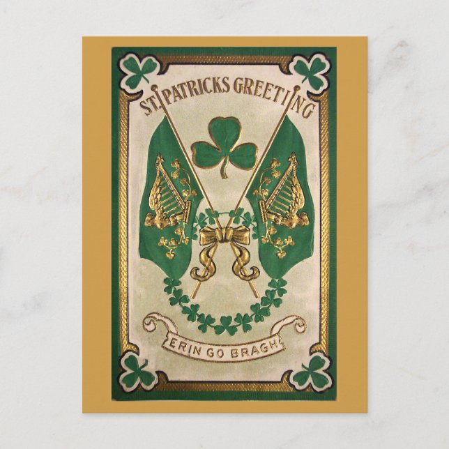 St. Patricks Day Vintage Postcard (Front)