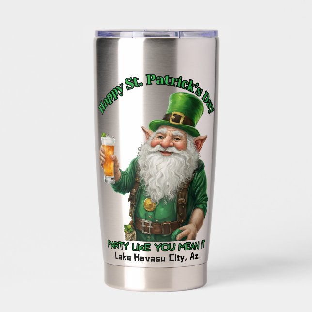 St Patrick's Day Water Bottle Insulated Tumbler (Front)