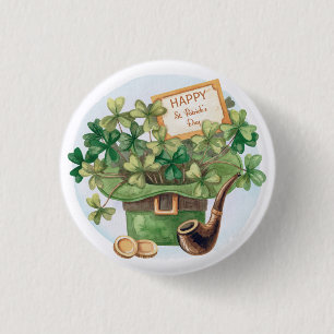 St. Patrick's Day Watercolor Spectacular Button