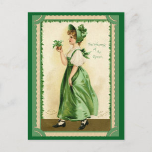 St. Patrick's Day Wearing of The Green Vintage Postcard