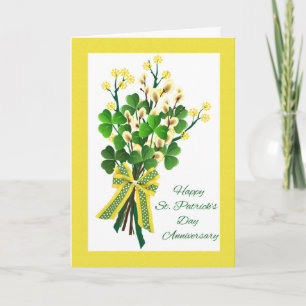 St. Patrick's Day Wedding Anniversary Shamrocks Card