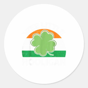 St Patricks Day Wee Little Hooligan Funny  Classic Round Sticker