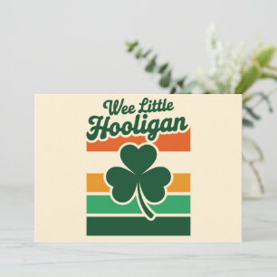 St Patricks Day Wee Little Hooligan Funny Invitation