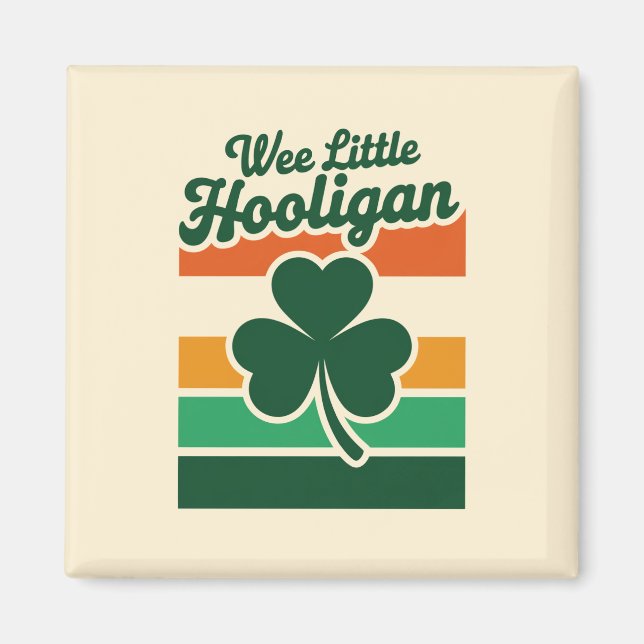 St Patricks Day Wee Little Hooligan Funny  Magnet (Front)