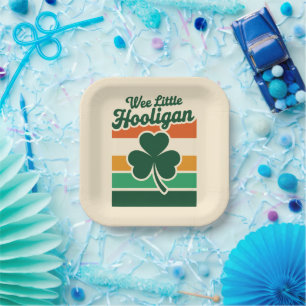 St Patricks Day Wee Little Hooligan Funny Paper Plate