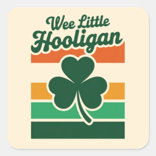 St Patricks Day Wee Little Hooligan Funny  Square Sticker
