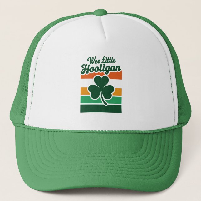 St Patricks Day Wee Little Hooligan Funny  Trucker Hat (Front)