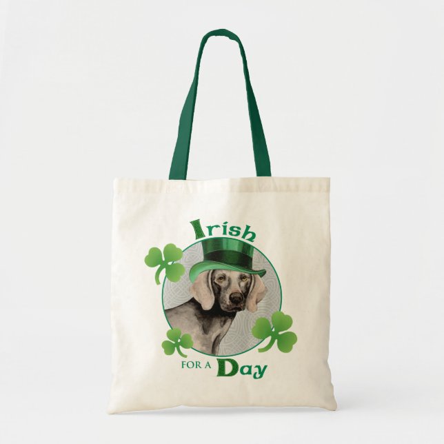 St. Patrick's Day Weimaraner Tote Bag (Front)