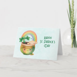 St. Patrick's Day Whimsical Rainbow & Clover Card