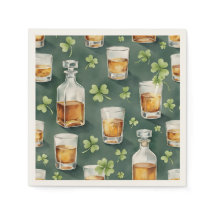 St. Patrick's Day Whiskey and Shamrocks Pattern
