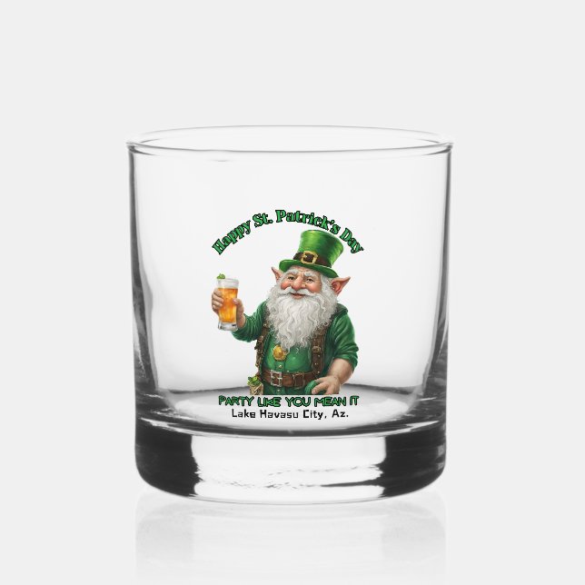 St. Patrick's Day  Whiskey Glass (Front)