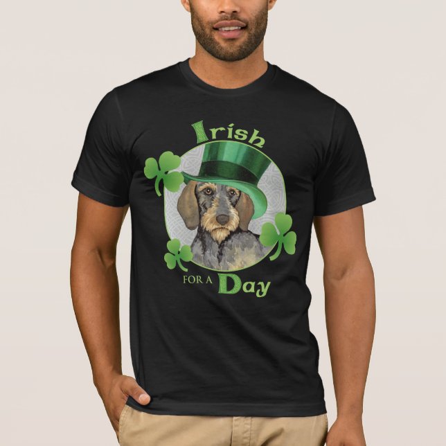 St. Patrick's Day Wirehaired Dachshund T-Shirt (Front)