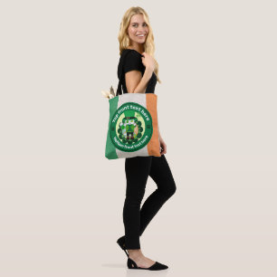 St. Patrick's Day with a Lucky One-Eyed Cat Tote Bag