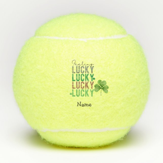 St. Patrick's Day with lucky Shamrock for Player  Tennis Balls (Front)