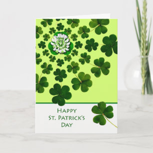 St. Patrick's Day with Shamrocks and Clover Bloom Card