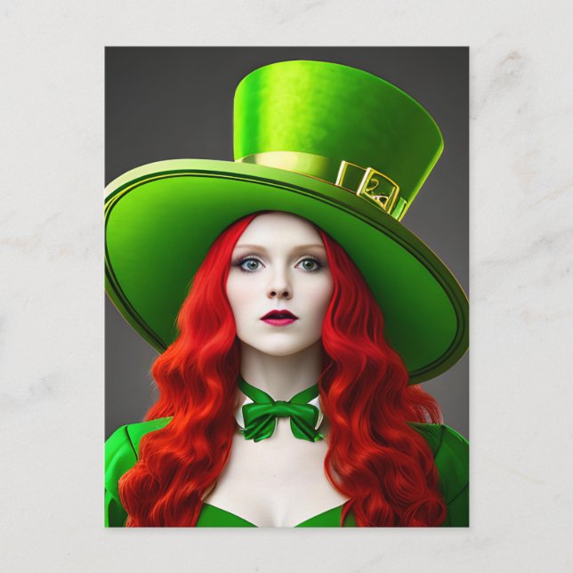 St. Patricks Day Woman Postcard (Front)
