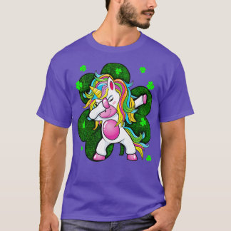 St Patricks Day Women -Dabbing Unicorn Girls Boys T-Shirt