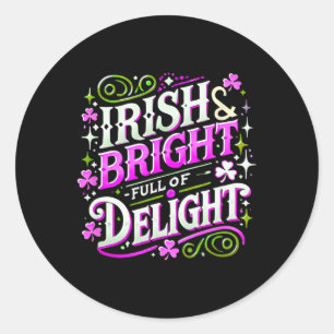 St Patricks Day Women Shamrock Saint Patricks Day Classic Round Sticker