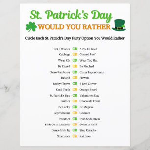 St. Patrick's Day Would You Rather Game