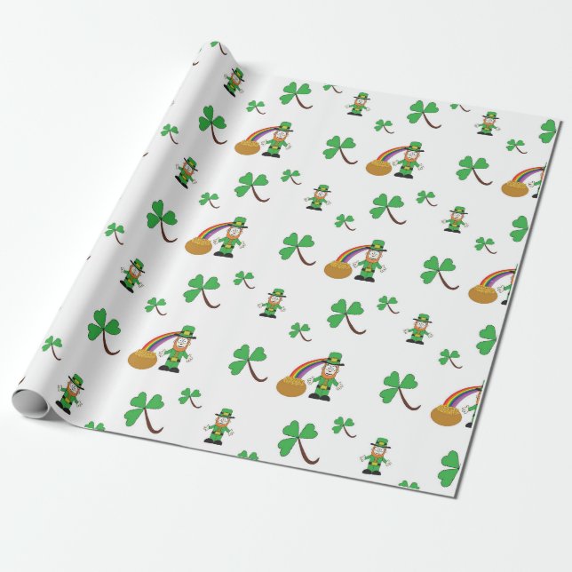 St Patrick's Day wrapping paper (Unrolled)
