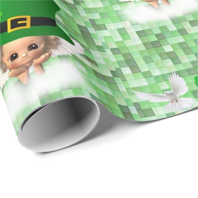 St. Patrick's Day Wrapping Paper Angel (Roll Corner)