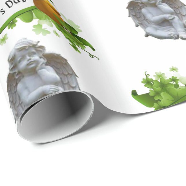 St. Patrick's Day Wrapping Paper Angel (Roll Corner)