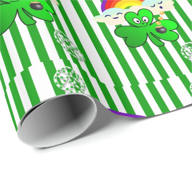 St. Patrick's Day Wrapping Paper Clover (Roll Corner)