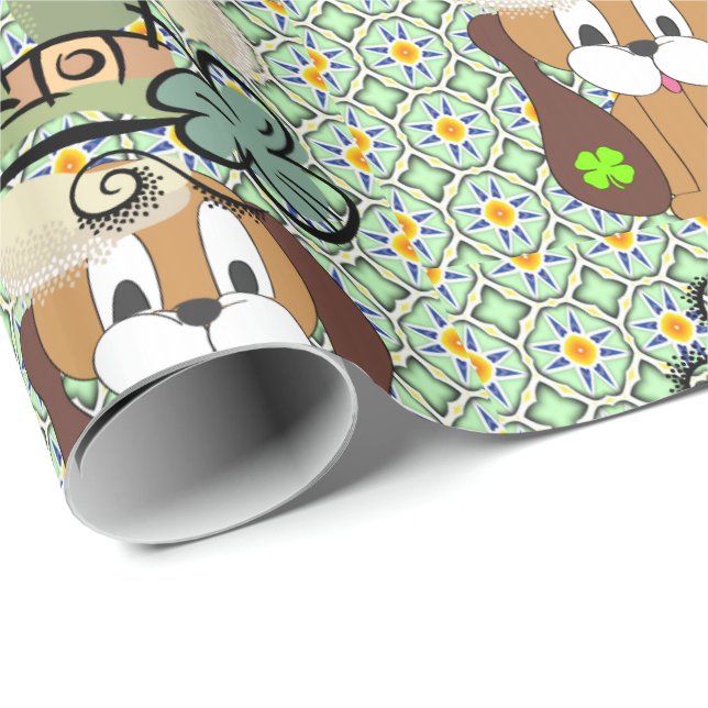 St. Patrick's Day Wrapping Paper Dog (Roll Corner)