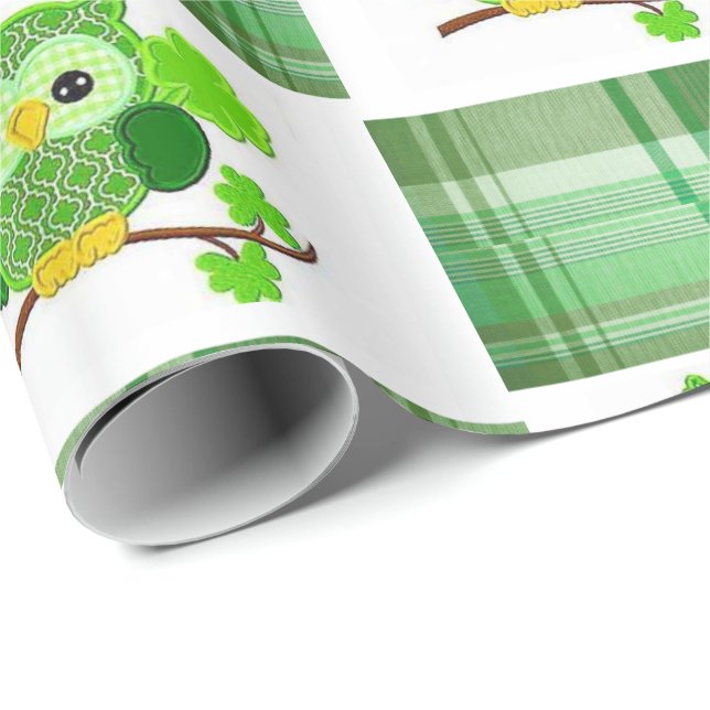 St. Patrick's Day Wrapping Paper Owl (Roll Corner)
