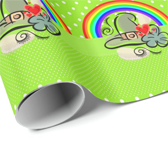 St. Patrick's Day Wrapping Paper Rainbow (Roll Corner)