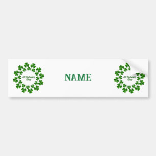 St Patrick's Day Wreath Thunder_Cove Bumper Sticker