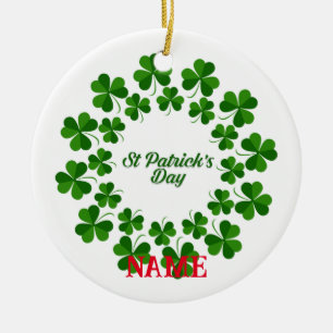St Patrick's Day Wreath Thunder_Cove Ceramic Tree Decoration
