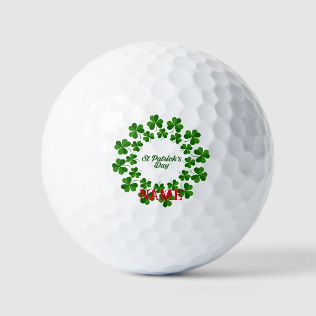 St Patrick's Day Wreath Thunder_Cove Golf Balls (Front)