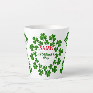 St Patrick's Day Wreath Thunder_Cove  Latte Mug