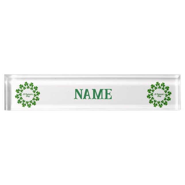 St Patrick's Day Wreath Thunder_Cove Nameplate (Front)