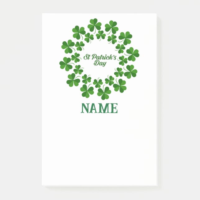 St Patrick's Day Wreath Thunder_Cove Post-it Notes (Front)