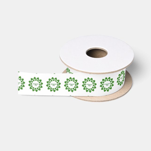 St Patrick's Day Wreath Thunder_Cove Satin Ribbon (Spool)
