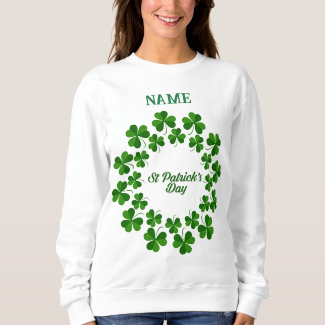 St Patrick's Day Wreath Thunder_Cove Sweatshirt (Front)