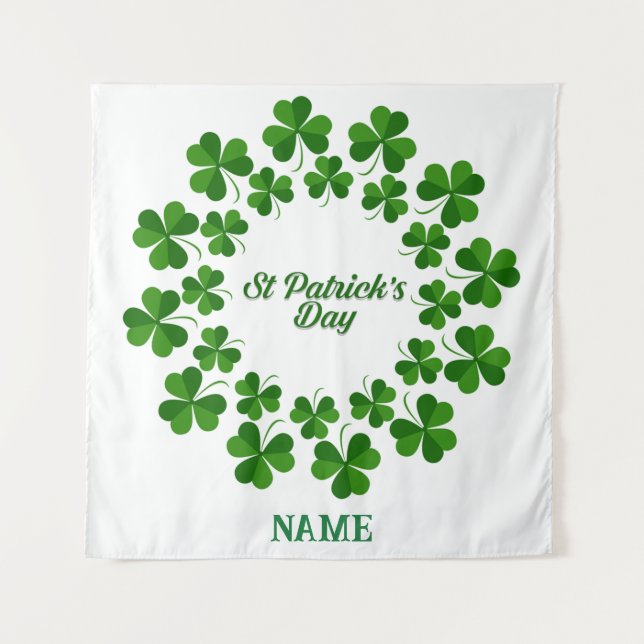 St Patrick's Day Wreath Thunder_Cove Tapestry (Front)