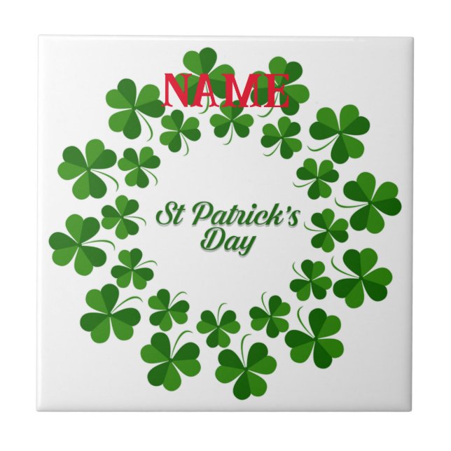 St Patrick's Day Wreath Thunder_Cove Tile (Front)
