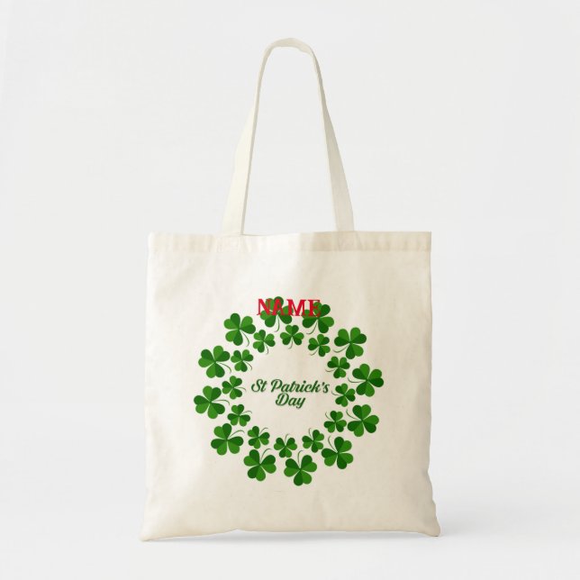 St Patrick's Day Wreath Thunder_Cove Tote Bag (Front)