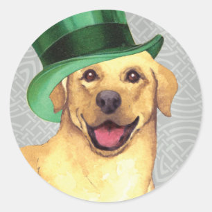 St. Patrick's Day Yellow Lab Classic Round Sticker