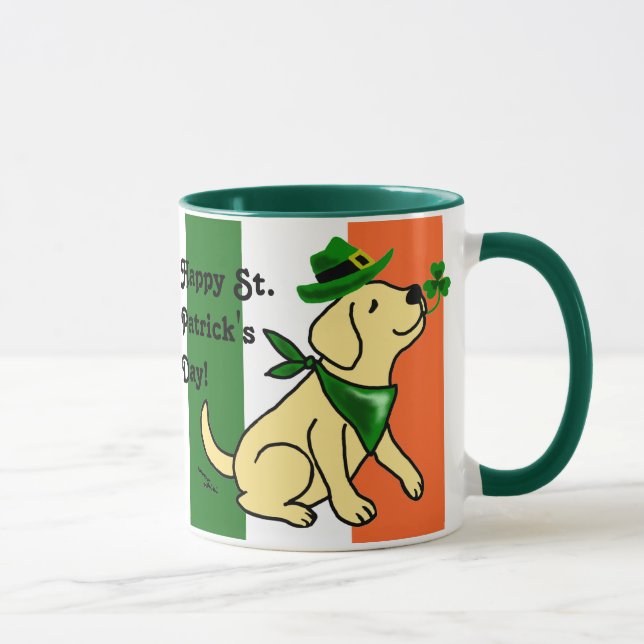 St. Patrick's Day Yellow Labrador Mug (Right)