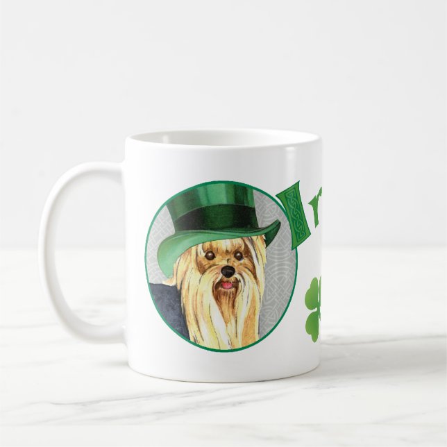 St. Patrick's Day Yorkie Coffee Mug (Left)