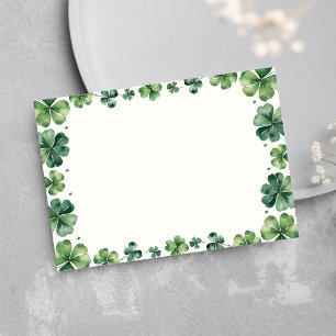 St. Patricks DayGreen Shamrock Baby Shower  Thank You Card