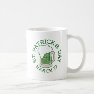 st patricks distressed green beer coffee mug