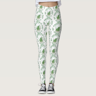 st patricks distressed green beer leggings