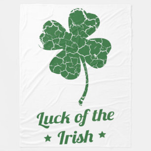 st patricks distressed lucky clover blanket