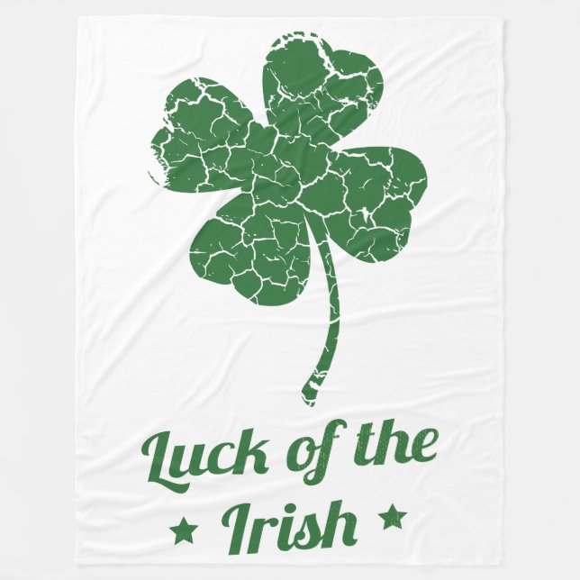 st patricks distressed lucky clover blanket (Front)