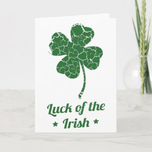 st patricks distressed lucky clover card